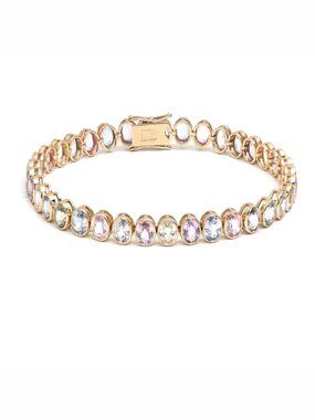 Prism Heart Spectrum Sapphire & Diamond 14K Custom Gold Bracelet